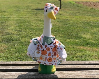 Pumpkin Spice Latte Sweater Weather Outfit for 23-28 Inch  (Large) Concrete or Plastic Lawn Goose/Duck