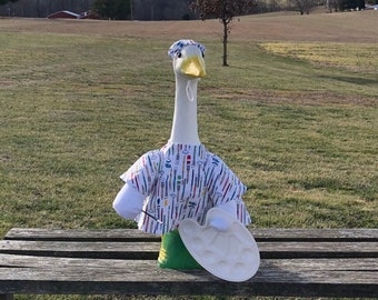 Painter Costume Outfit for 23-28 Inch (Large) Concrete or Plastic Lawn Goose/Duck