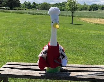 4th of July Cookout Outfit for 23-28 Inch (Large) Concrete or Plastic Lawn Goose/Duck
