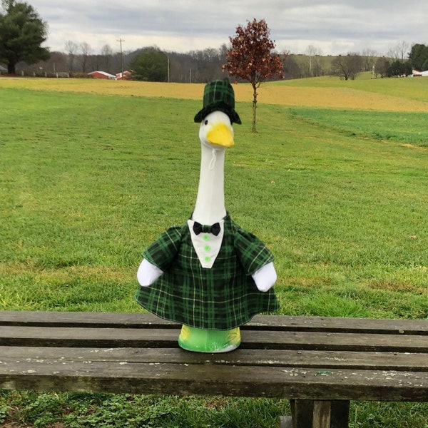 St. Patrick's Day Tuxedo Outfit for 23-28 Inch (Large) Concrete or Plastic Lawn Goose/Duck