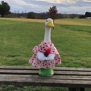 Romantic Roses Outfit for 23-28 Inch (Large) Concrete or Plastic Lawn Goose/Duck