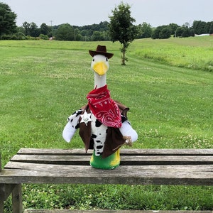 Cowboy Sheriff Costume Outfit for 23-28 Inch (Large) Concrete or Plastic Lawn Goose/Duck