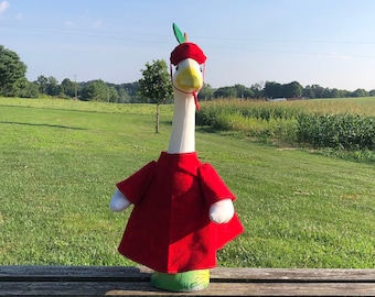 Apple Outfit for 23-28 Inch (Large) Concrete or Plastic Lawn Goose/Duck
