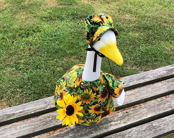Fall Sunflowers Outfit for 23-28 Inch (Large) Concrete or Plastic Lawn Goose/Duck