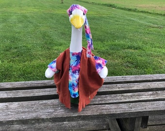 Pastel Hippy Costume Outfit for 23-28 Inch (Large) Concrete or Plastic Lawn Goose/Duck
