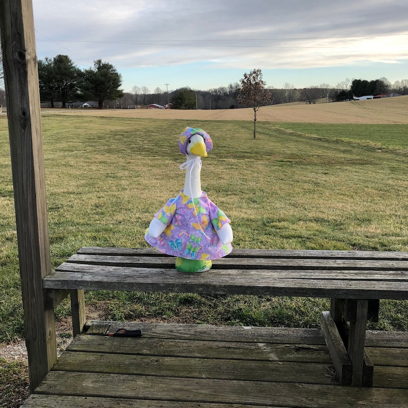 Pastel Glitter Summer Butterfly Outfit for 23-28 Inch (Large) Concrete or Plastic Lawn Goose/Duck