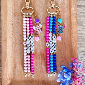 Porte-clés personnalisable « Stitch & Angel »