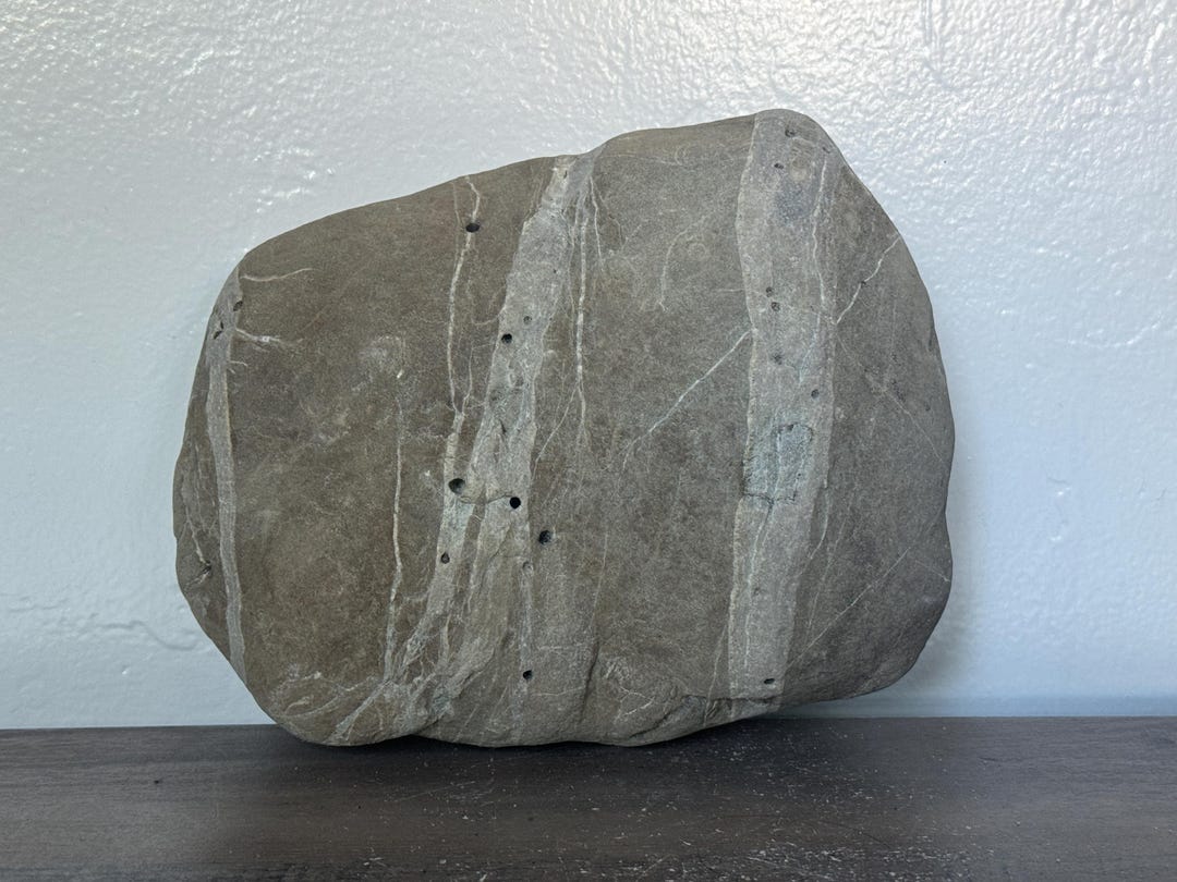 9+lb Large STRIPED WISHING STONE Garden Aquarium Rock Holed Stripe Band ...