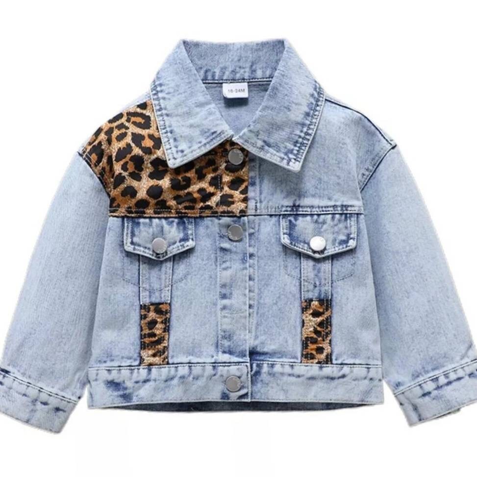 Toddler Girls Jean Jacket With Cheetah 