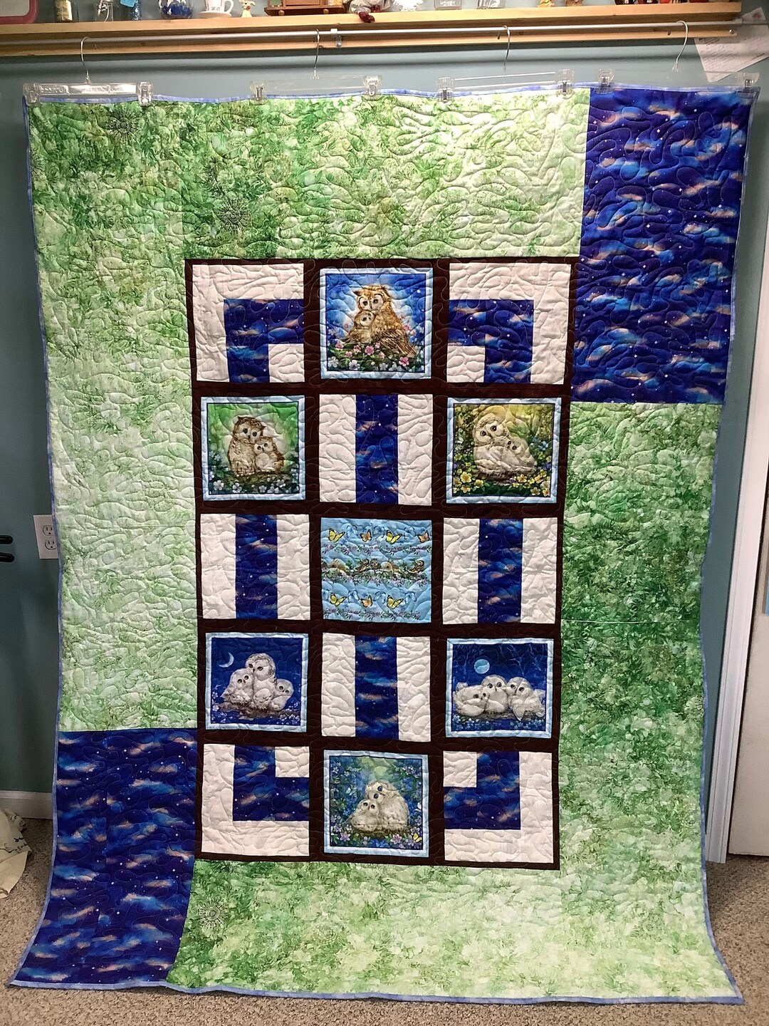 Handmade Twin Size Owl Bird Quilt Etsy