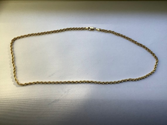 Women’s Vintage 14K Gold Solid Rope Necklace & Br… - image 2