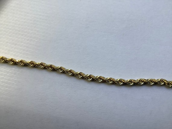 Women’s Vintage 14K Gold Solid Rope Necklace & Br… - image 4