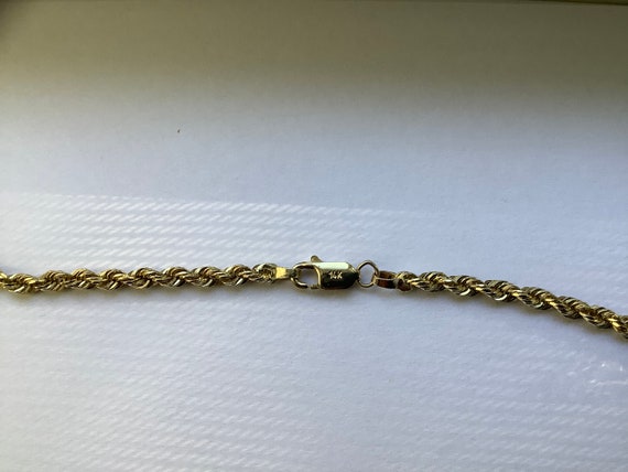 Women’s Vintage 14K Gold Solid Rope Necklace & Br… - image 3