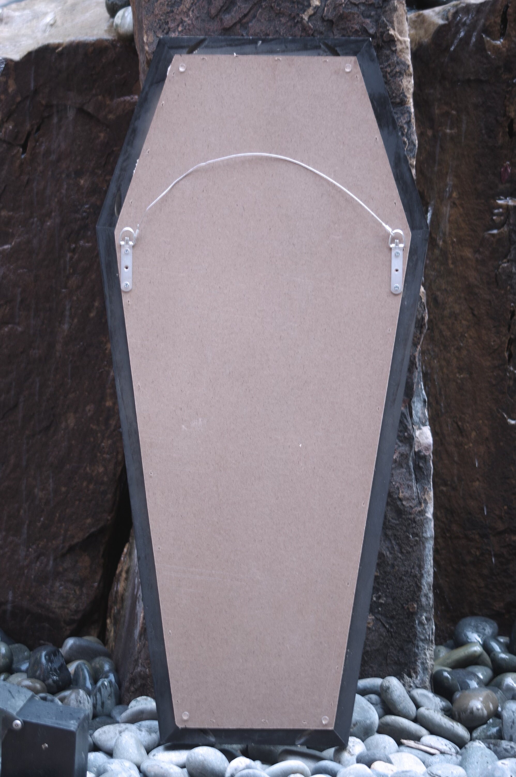 Gothic Black Painted Full Length Coffin Mirror Etsy