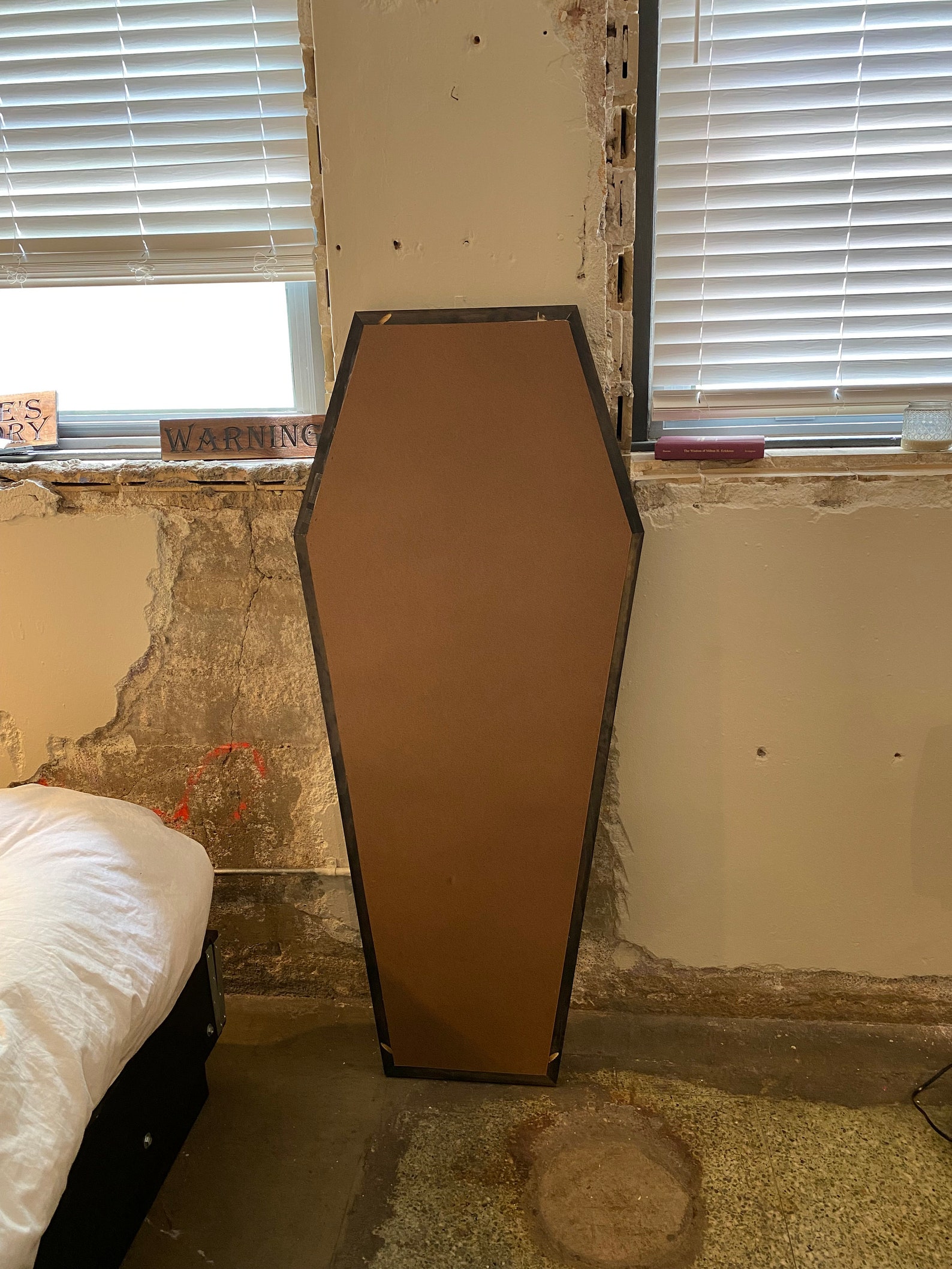 Full Length 5'5 Black Stained Coffin Mirror Etsy