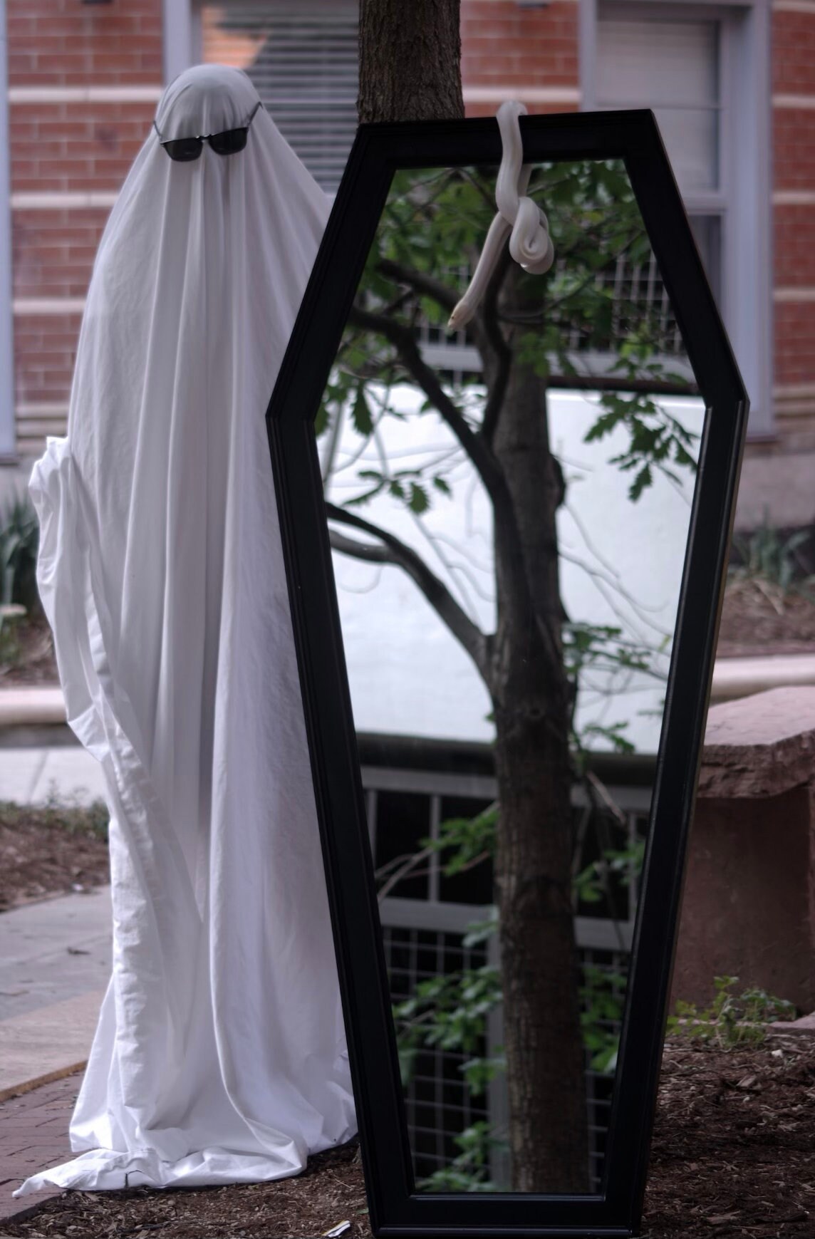 Gothic Black Painted Full Length Coffin Mirror Etsy