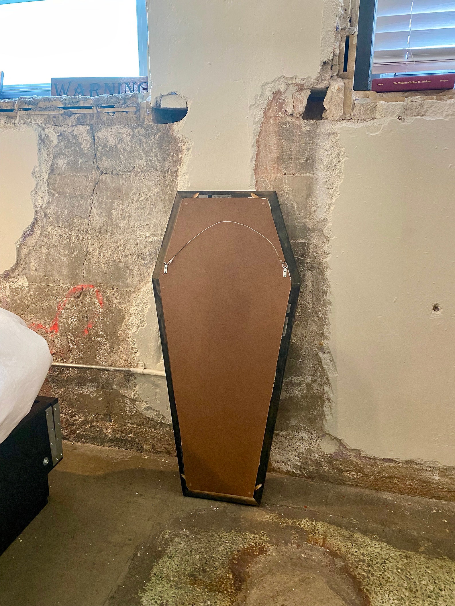 3'5 Handcrafted Black Stained Coffin Mirror Etsy