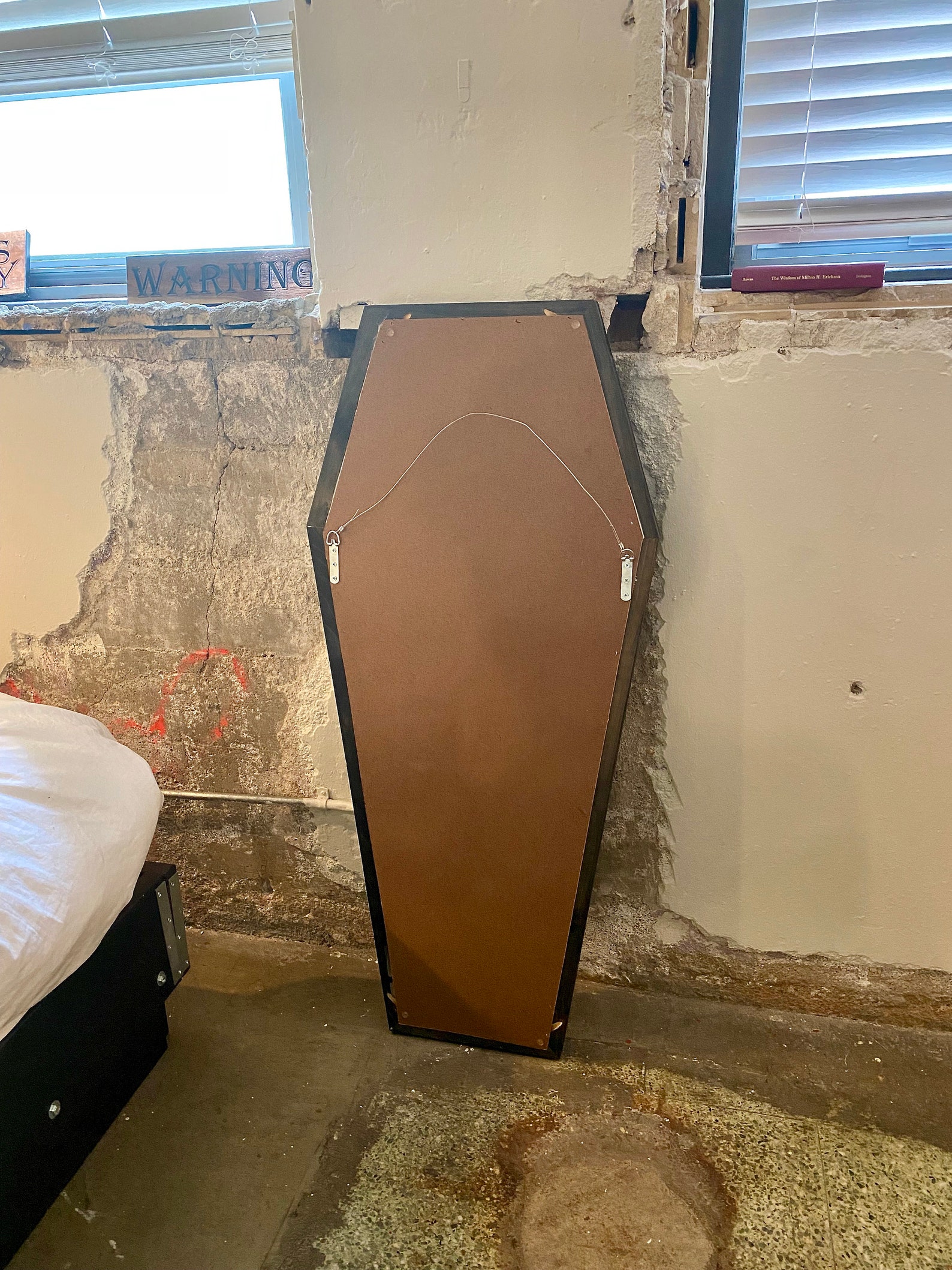 4'5 Handcrafted Black Stained Coffin Mirror Etsy