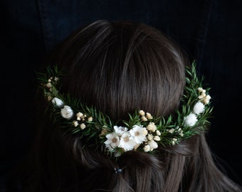 peigne à fleurs séchées / peigne à cheveux floral bohème / couronne de fleurs de mariée / postiche de mariage / diadème de mariée / bandeau