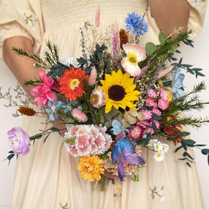 Wildflower bouquet summer / sunflower bridal bouquet / wildflower wedding bouquet / centerpiece