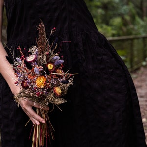 Celestial Halloween Wedding Bouquet  / Boho wedding / dried flower / Gothic bridal bouquet / fall Halloween / black wedding