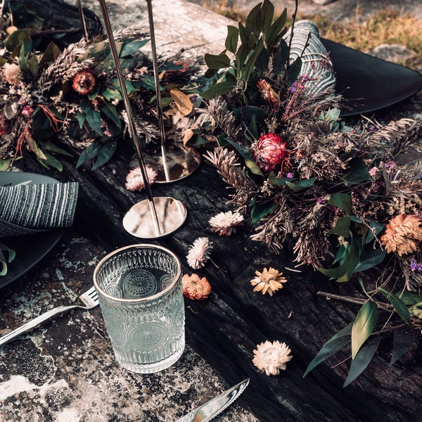 Halloween Table garland / Dried Flower Garland / Wedding centerpiece / dried flower wreath / faux greenery