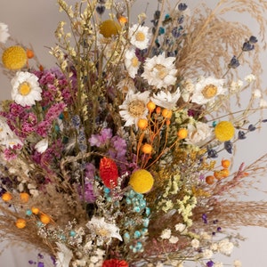 Whimsical Dry Flower Bouquet / Meadow Wildflower Wedding Bouquet / dry flower arrangement / centerpiece / vase decoration