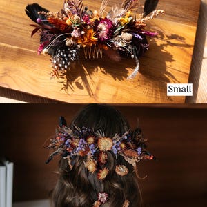 Celestial Halloween Dried Flower Bouquet / Gothic Bride Fall Black Wedding image 5
