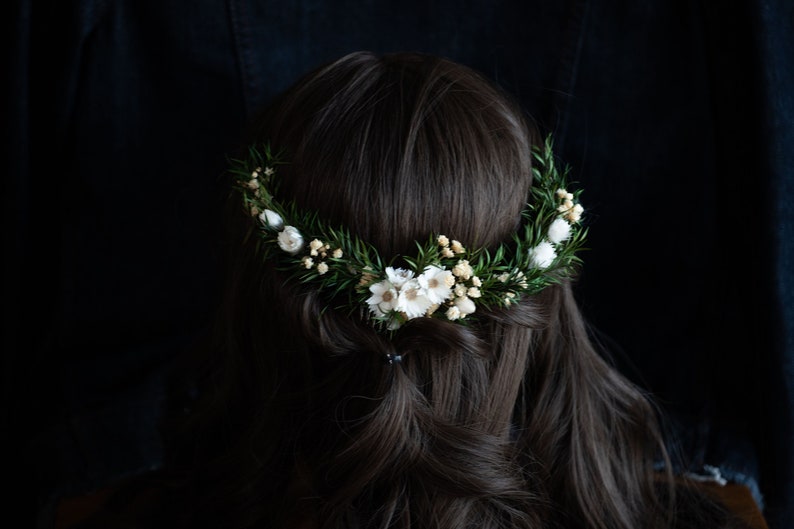 dried flower comb / boho floral hair comb / bridal flower crown / wedding hairpiece / bridal tiara / headband image 1