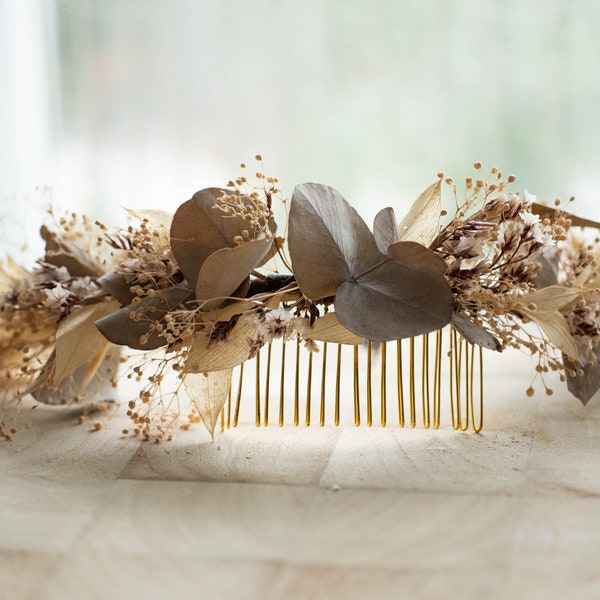 Dried Flower Comb/ Boho Floral Haircomb/ Dried Flower Crown/ Tiara/ Bridal Hairpiece/ Boho Flower Crown