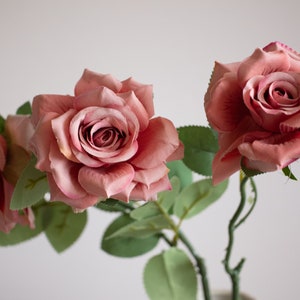 5stems Blush Pink Rose / High Quality Silk Flower / Wholesale Flower / Dusty Pink Rose / Artificial Floral