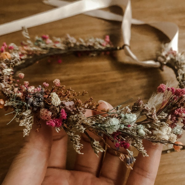 Dried Flower Crown / Seasonal / Children Boho Floral Crown / Wreath / Tiara / Flower Girl Crown / Wildflower Crown