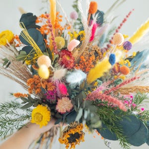 Vibrant Dried flower stem / DIY dried flower box / dried flower bouquet for vase / colorful dried flower