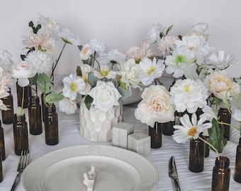 Affordable Wedding Decor Mixed White Artificial Flower for Bud Vases
