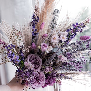 Lavender Purple Bouquet for Spring Summer Wedding / Wildflower Meadow Bouquet / Boho Wedding