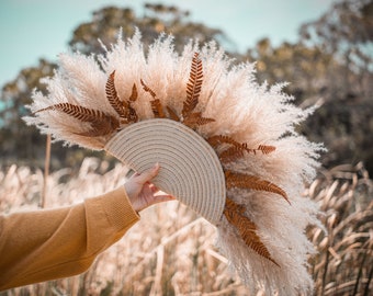 Pampasgras Fächer / Boho Hochzeitsstrauß alternativ / Trockenblumen Webfächer / Brautstrauß