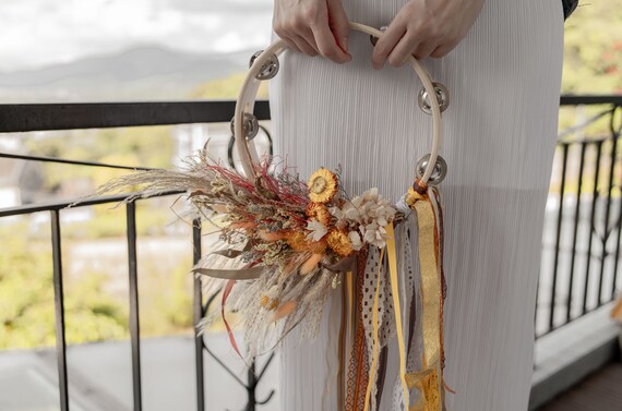 Alternative Wedding Bouquet Tambourine/ Flower Girl Accessories 