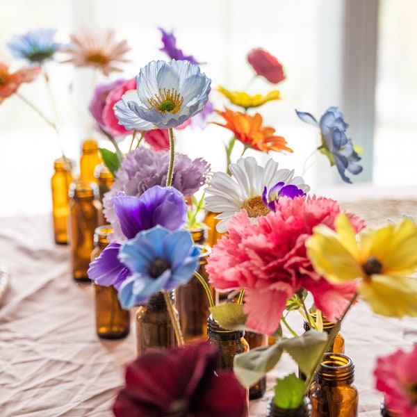 Mélange de fleurs sauvages pour pièce maîtresse de vase/mariage printemps-été/arrangement de fleurs en soie