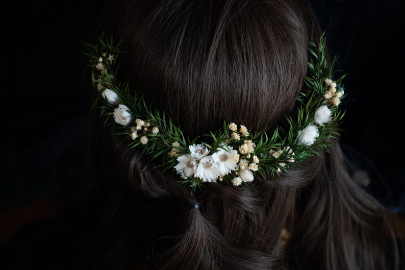 dried flower comb / boho floral hair comb / bridal flower crown / wedding hairpiece / bridal tiara / headband image 2