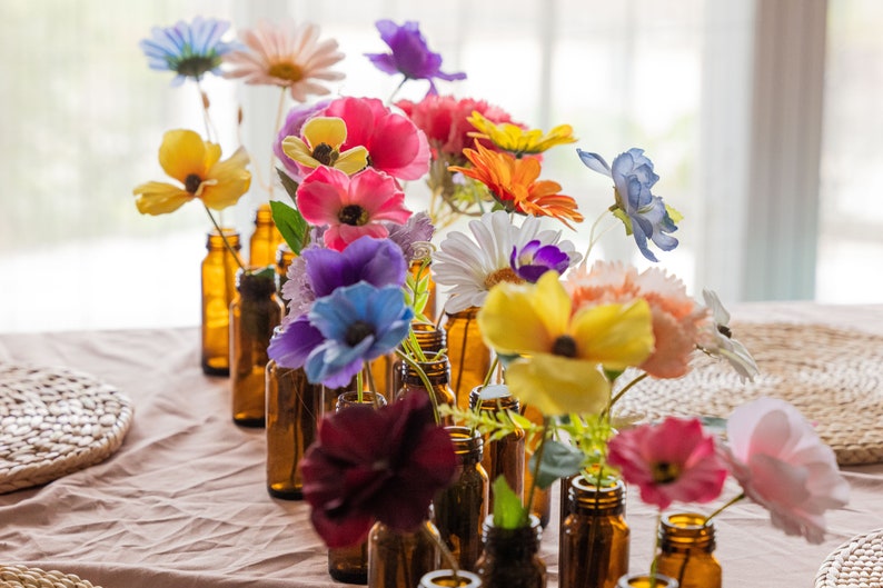 Mélange de fleurs sauvages pour pièce maîtresse de vase/mariage printemps-été/arrangement de fleurs en soie image 2