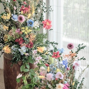 Whimsical Wildflower aisle flower / floor arrangement / flower stand arrangement/ aisle stand flower