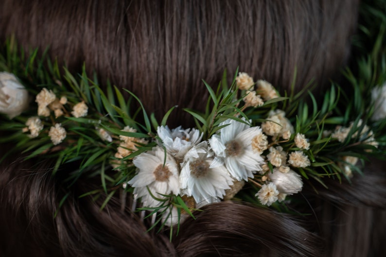 dried flower comb / boho floral hair comb / bridal flower crown / wedding hairpiece / bridal tiara / headband image 3