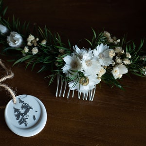 dried flower comb / boho floral hair comb / bridal flower crown / wedding hairpiece / bridal tiara / headband image 4