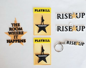 Hamilton Broadway Musical Themed Magnet, Ornament or Keychain including Playbill themed items