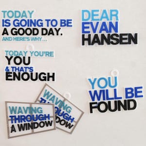 Dear Evan Hansen Musical Ornament, Magnet or Bookmark includng You Will Be Found, Waving Through a Window, & Today is Going to Be a Good Day