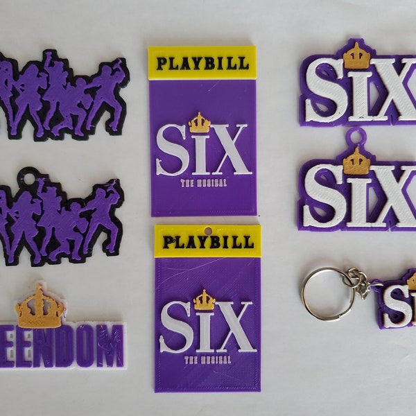 Six Broadway Musical Themed Ornament, Magnet, or Keychain Including Playbill themed items