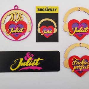 And Juliet &Juliet Broadway Musical Themed Ornaments, Magnets and Bookmarks