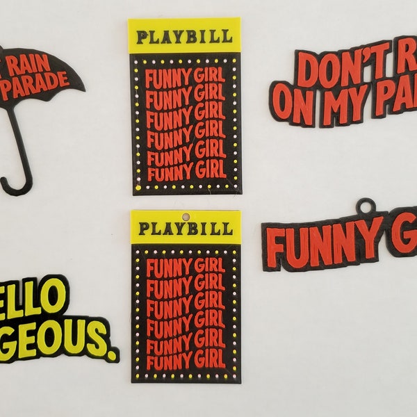 Funny Girl Broadway Musical Themed Ornament, Magnet, or Keychain Including Playbill themed items