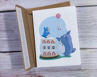 Anime Cake Small Greeting Card