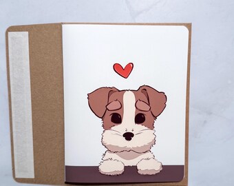 Schnauzer Puppy Birthday Card Small Greeting Card